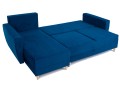 Narożnik L-kształtny IVAN niebieski z funkcją spania oraz pojemnikiem na pościel