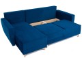 Narożnik L-kształtny IVAN niebieski z funkcją spania oraz pojemnikiem na pościel