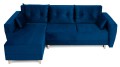 Narożnik L-kształtny IVAN niebieski z funkcją spania oraz pojemnikiem na pościel