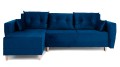 Narożnik L-kształtny IVAN niebieski z funkcją spania oraz pojemnikiem na pościel