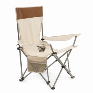Krzesło turystyczne składane XXL DALLAS z pokrowcem beżowe