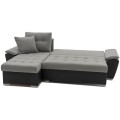 Narożnik L-kształtny VINCENT szary z funkcją spania oraz dwoma pojemnikami na pościel