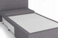 Sofa amerykanka Mila MINI szara jednoosobowa z funkcją spania oraz pojemnikiem na pościel