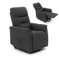 Fotel wypoczynkowy rozkładany z podnóżkiem elektryczny DIEGO szary nowoczesny
