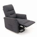 Fotel wypoczynkowy rozkładany z podnóżkiem elektryczny DIEGO szary nowoczesny