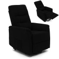Fotel rozkładany wypoczynkowy z podnóżkiem elektryczny DIEGO czarny nowoczesny