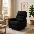 Fotel rozkładany wypoczynkowy z podnóżkiem elektryczny DIEGO czarny nowoczesny