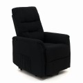Fotel rozkładany wypoczynkowy z podnóżkiem elektryczny DIEGO czarny nowoczesny