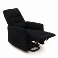 Fotel rozkładany wypoczynkowy z podnóżkiem elektryczny DIEGO czarny nowoczesny