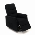 Fotel rozkładany wypoczynkowy z podnóżkiem elektryczny DIEGO czarny nowoczesny