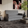 Sofa amerykanka Caro szara trzyosobowa z funkcją spania oraz pojemnikiem na pościel