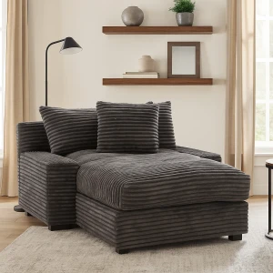 Fotel wypoczynkowy Sofa AUSTIN szary sztruksowy nowoczesny