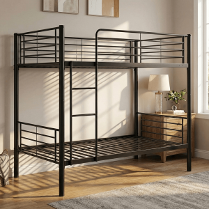 Łóżko metalowe piętrowe 90x200 czarne Svatra