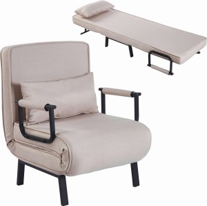 Sofa amerykanka New York beżowa jednoosobowa z funkcją spania