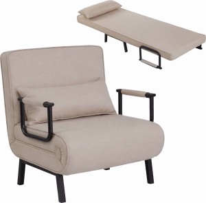 Sofa amerykanka New York beżowa jednoosobowa z funkcją spania