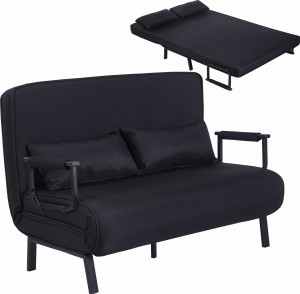 Sofa amerykanka New York czarna dwuosobowa z funkcją spania