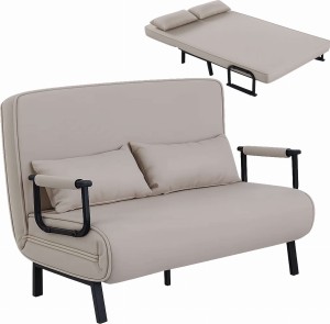 Sofa amerykanka New York beżowa dwuosobowa z funkcją spania